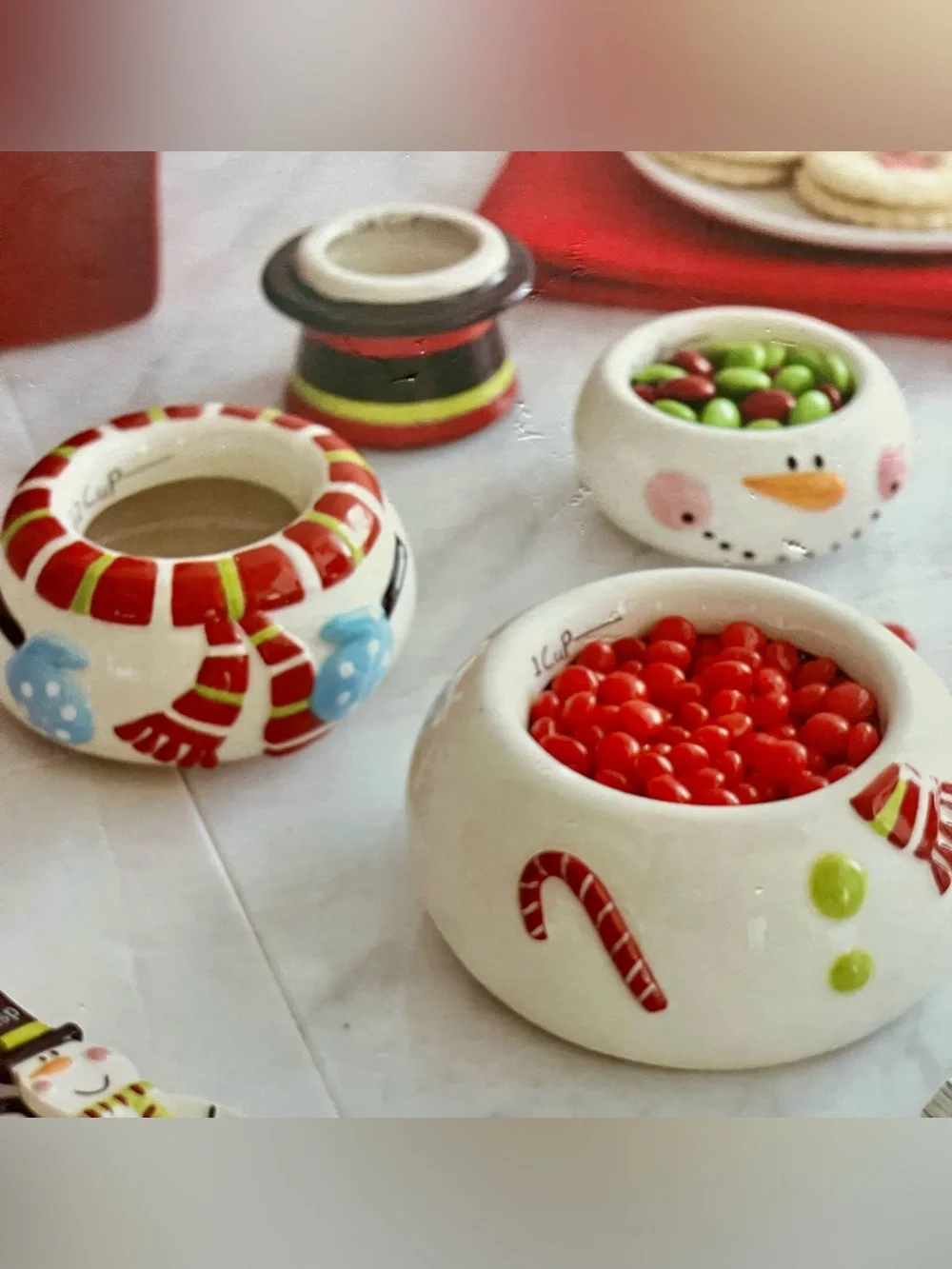 Pier 1 Imports Snowman Stacked Measuring Cups Original Box
